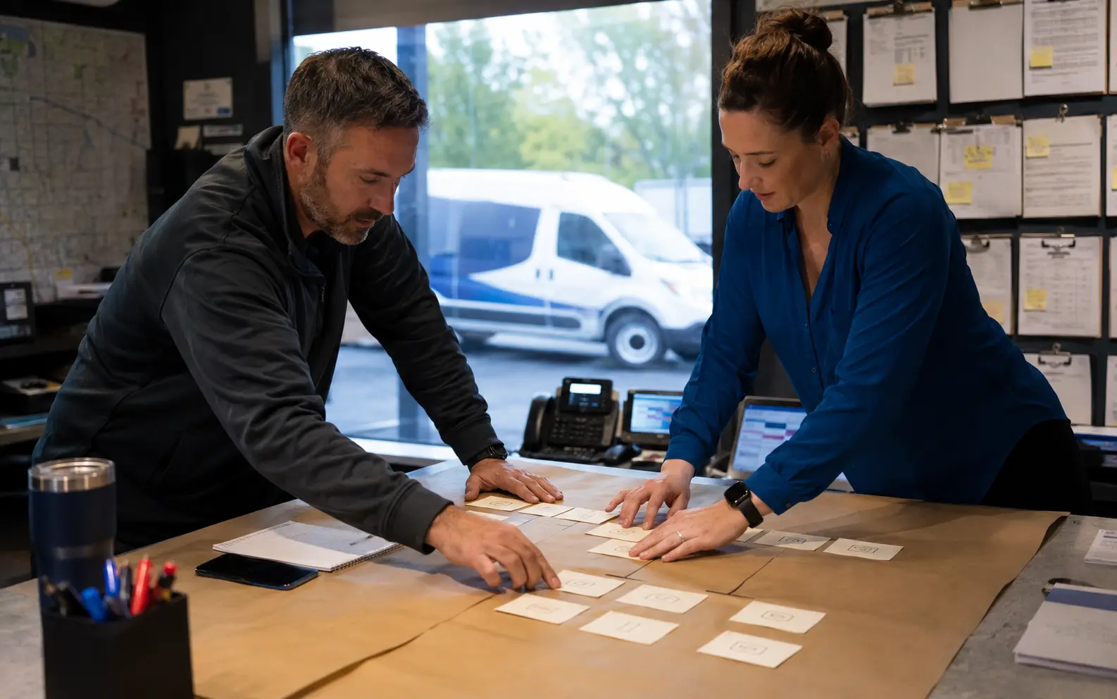 Home-service business leaders planning a connected local marketing system